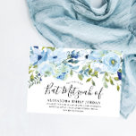 Himlar Blue Watercolor Blommigt Pub Mitzvah Bat mi Inbjudningar<br><div class="desc">Bat mitzvah inbjudan till Himlar Blue Watercolor Blommigt Pub Mitzvah Se matchningssamling i Niche and Nest Store</div>