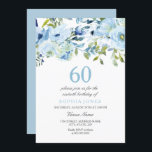 Himlar Blue Watercolor Flowers 60:e Födelsedagsfes Inbjudningar<br><div class="desc">Himlar Blue Watercolor Flowers 60:e Födelsedagsfest inbjudan Se matchningssamling i Niche and Nest Store</div>