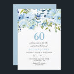 Himlar Blue Watercolor Flowers 60:e Födelsedagsfes Inbjudningar<br><div class="desc">Himlar Blue Watercolor Flowers 60:e Födelsedagsfest inbjudan Se matchningssamling i Niche and Nest Store</div>