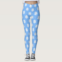 Himlar Blue White Daisy Flower Mönster Girly