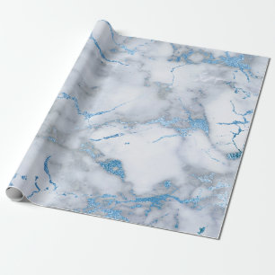 Himlar Blue White Grått Marble Shiny Penslar Presentpapper