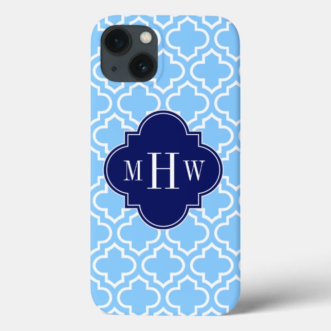 Himlar Blue White Moroccan #6 Navy 3 Initial Monog (Baksida)