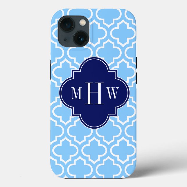 Himlar Blue White Moroccan #6 Navy 3 Initial Monog (Baksida)