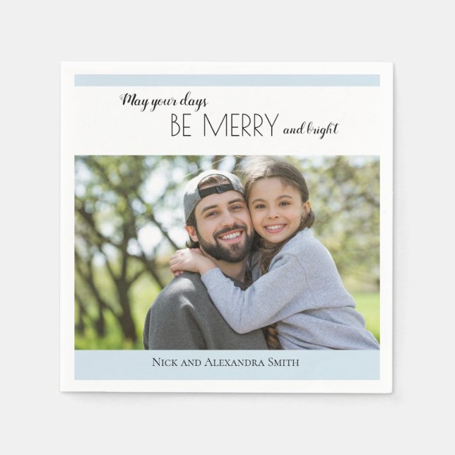 Himlar Blue White Photo jul Pappersservett (Framsidan)