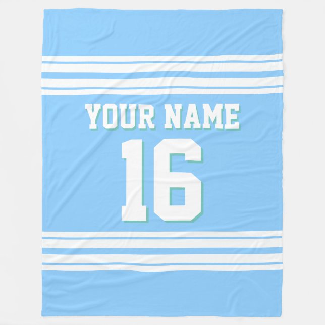 Himlar Blue White Sports Jersey Fleecefilt (Framsidan)
