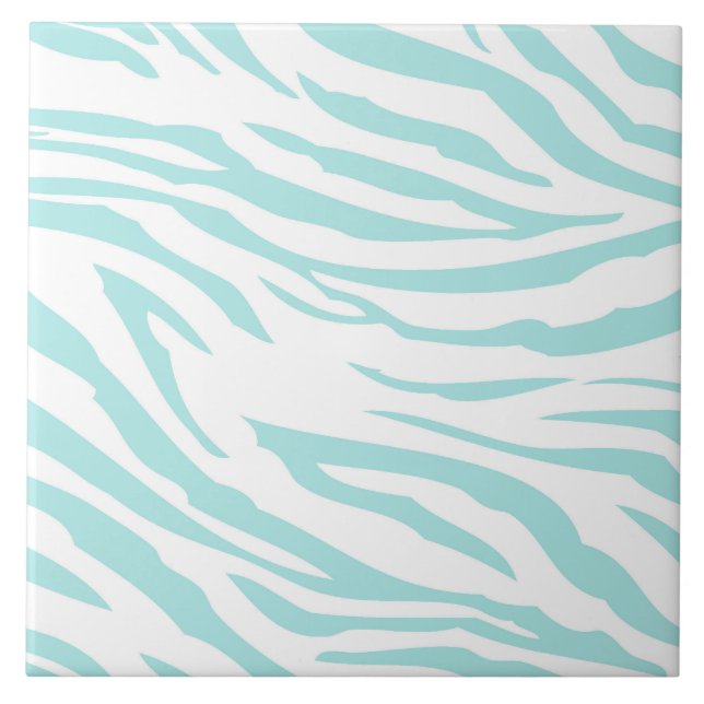 Himlar Blue White Zebra Animal Kakelplatta (Framsidan)