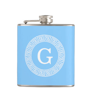 Himlar Blue Wht Grekiska Nyckel Rnd Ram Initial Mo Fickplunta