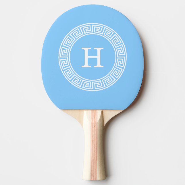 Himlar Blue Wht Grekiska Nyckel Rnd Ram Initial Mo Pingisracket (Framsidan)