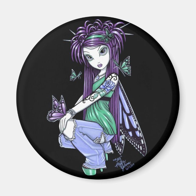 "Himlar" Butterfly Ro Fairy Magnet (Framsidan)