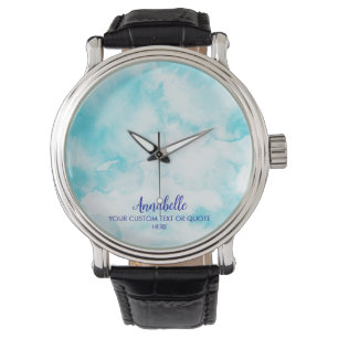 Himlar Cloud Watercolor Blue White Armbandsur