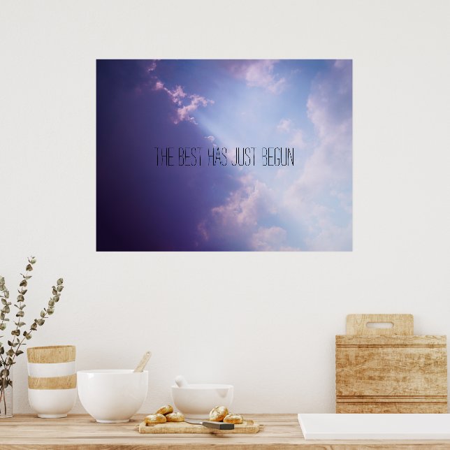Himlar Clouds Pastel Photo Inspirational Anpassnin Poster (Kök)