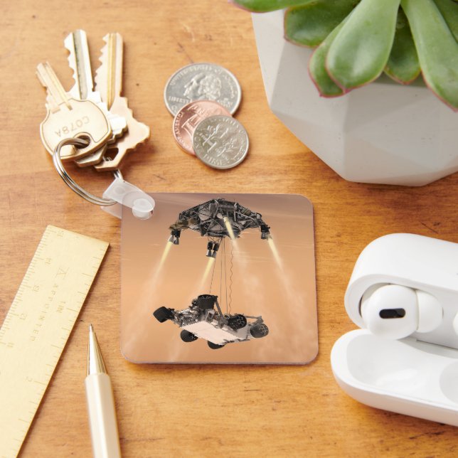 Himlar Crane Maneuver under Curiosity's Mars Desce Nyckelring (Skrivbord)