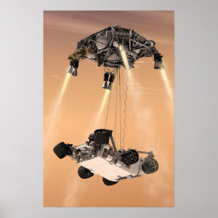 Himlar Crane Maneuver under Curiosity's Mars Desce Poster