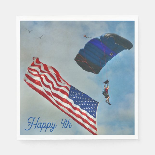 Himlar Diving American Flagga Pappersservett (Framsidan)