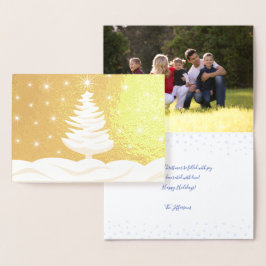 Himlar-foto för Julgran Snö Nattstjärna Folierat Kort