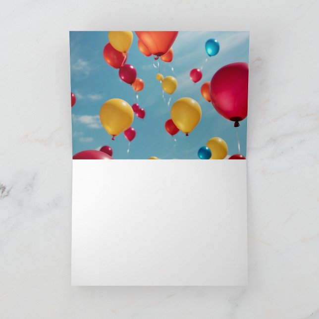 Himlar High Firande: en börd av födelsedagen Önske Tack Kort (Inuti)