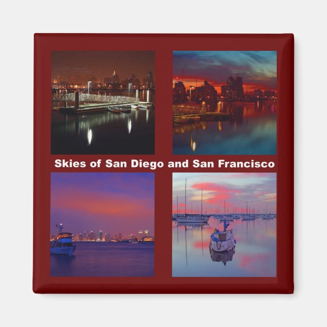Himlar i San Diego och San Francisco Magnet (Framsidan)