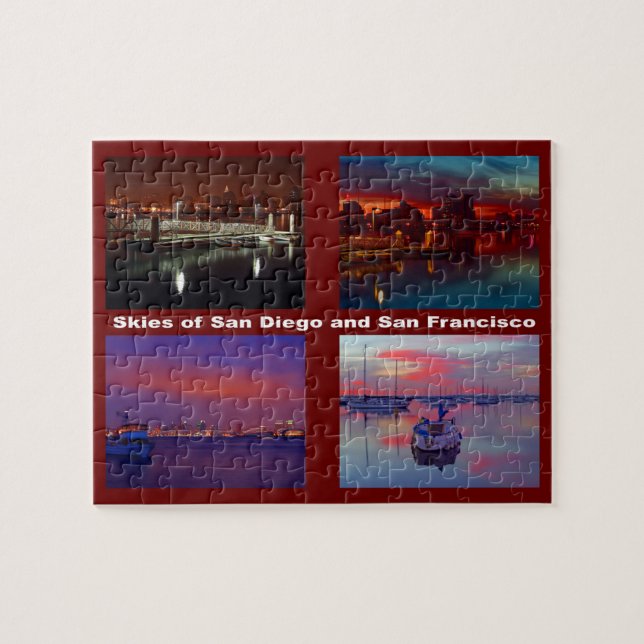 Himlar i San Diego och San Francisco Puzzle Pussel (Horisontell)