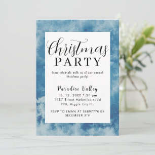 Himlar Modern Dusty Blue Snowflake Inbjudningar