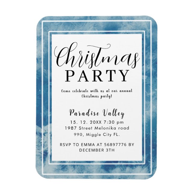 Himlar Modern Dusty Blue Snowflake Magnet (Vertikal)