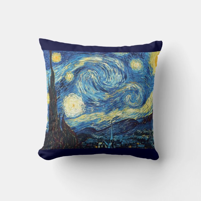 Himlar Natur Blue Nature Gogh Star Starry-Night Kudde (Framsida)