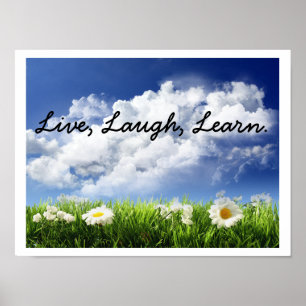 himlar och blommor, levande, Laugh, Lär. Poster