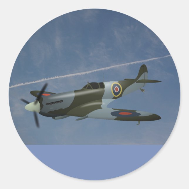 Himlar och flygplansdekal runt klistermärke (Framsida)