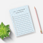 Himlar | Personlig Science Teacher to Do List Post-it Block<br><div class="desc">Wow ditt barns favoritlärare på helgdagarna eller lärarveckan med dessa personliger för att göra-lista med post-it-anteckningar som innehåller ett vetenskapligt tema mönster av mikroskop,  bakers,  atomer och bokar på en blek himlar blå bakgrund. Anpassa med lärarens namn och ytterligare anpassningsbar (visas med "viktigt sak att göra").</div>