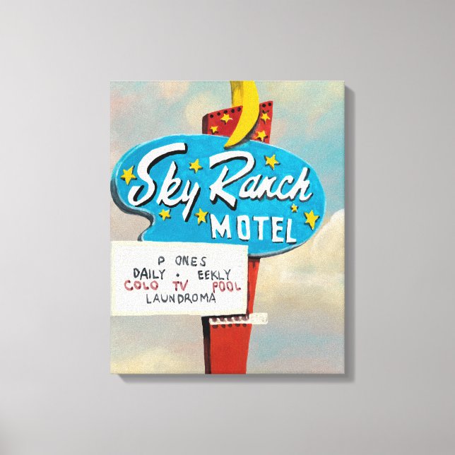 Himlar Ranch Motel-signatur Canvastryck (Framsida)