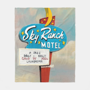 Himlar Ranch Motel-skylt Fleecefilt