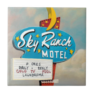 Himlar Ranch Motel-skylt Kakelplatta