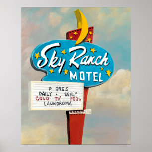 Himlar Ranch Motel-skylt Poster