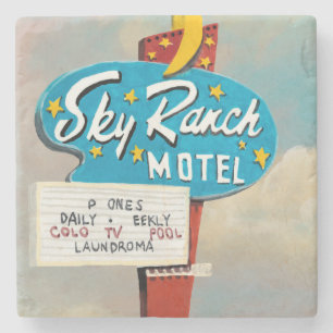 Himlar Ranch Motel-skylt Stenunderlägg