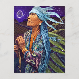 Himlar Road Walker Native American Fantasy Art Vykort