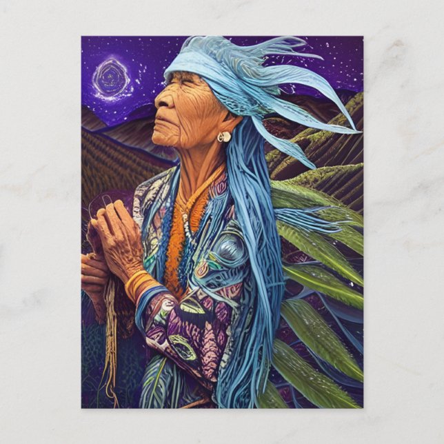 Himlar Road Walker Native American Fantasy Art Vykort (Framsida)
