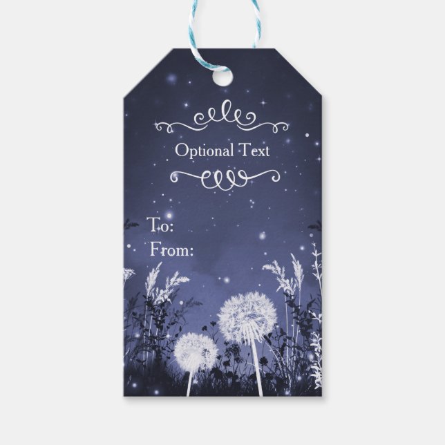 Himlar Stars & Foliage Bröllop Presentetikett (Framsidan)