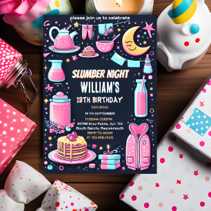 himlar stjärnor Sleepover Slumber Party 13-årsdage Inbjudningar