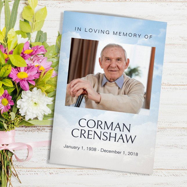 Himlar teme Funeral Pamphlet Order of Service Reklamblad (Skapare uppladdad)