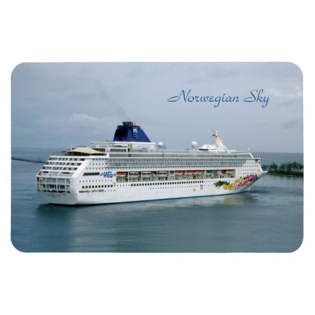 Himlar Turning i Nassau Blue Text Magnet (Horisontell)