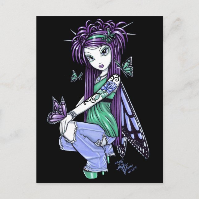 "Himlar"-vykort för fjäril Ro Vykort (Framsida)