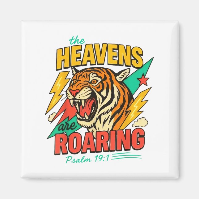 Himlarna brölar Psalm 19_1 Tiger Kristendom Magnet (Framsidan)