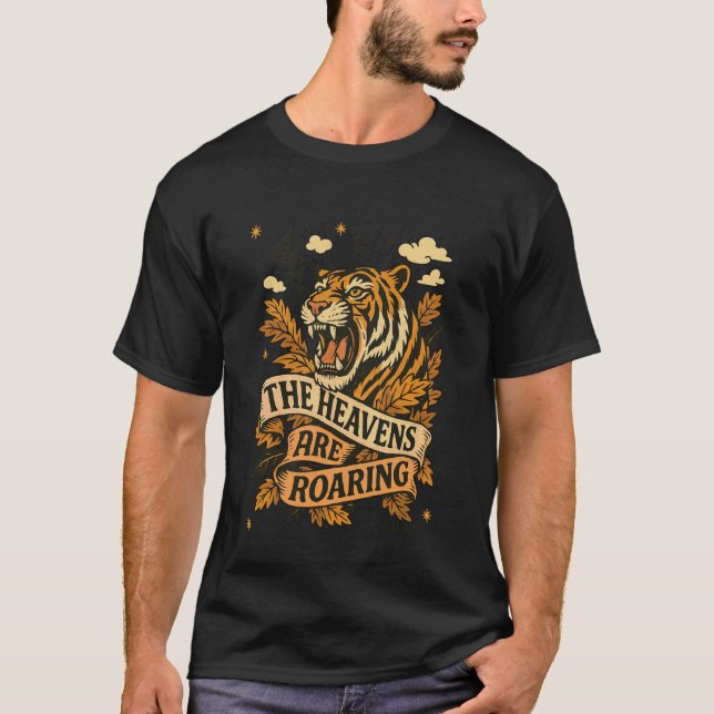 Himlarna brölar Tiger Tee Höst Bibelvers (Framsida)