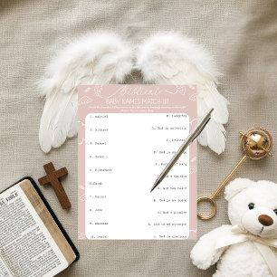 Himlast rosa bibliska babysnamn matchning inbjudningar