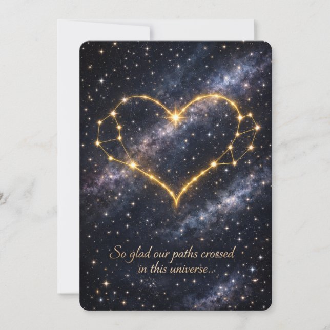 Himlastjärnbild Hjärtvalentin Julkort (Framsida)