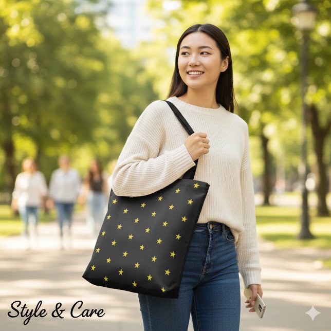 Himlastjärnmönster Stilig Tålig Vardaglig Tygkasse (Celestial Star Pattern Stylish Durable Everyday Tote Bag)