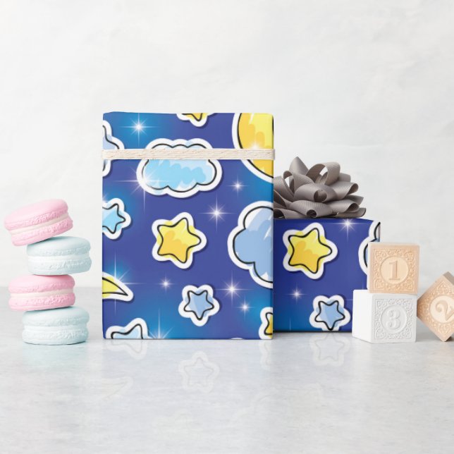 Himlavalv Blå Presentpapper (Baby Shower)