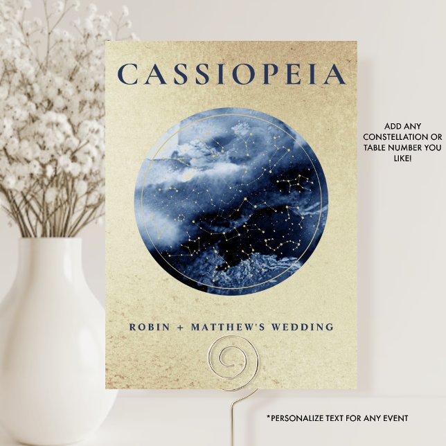 Himlavalv, Cassiopeia (Eller Annat) Guld Och Blått Bordsnummer (Skapare uppladdad)