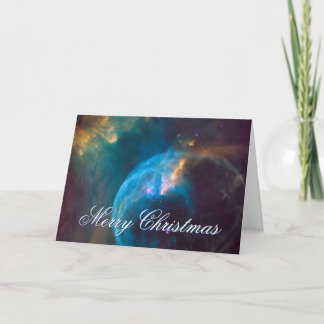 Himlavalv Foto Teal och Aqua Bubble Nebula Helgkort