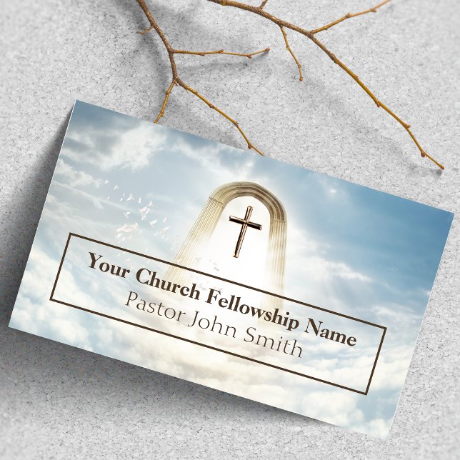 Himlavalv Guld Kyrko Pastors Namnkort (Heavenly Arch Gold Church Pastor Business Cards)