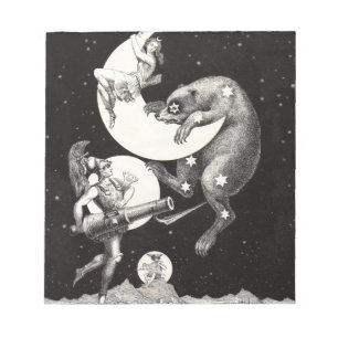 Himlavalv Måne Himmel Universum Gud Natt Illustrat Anteckningsblock